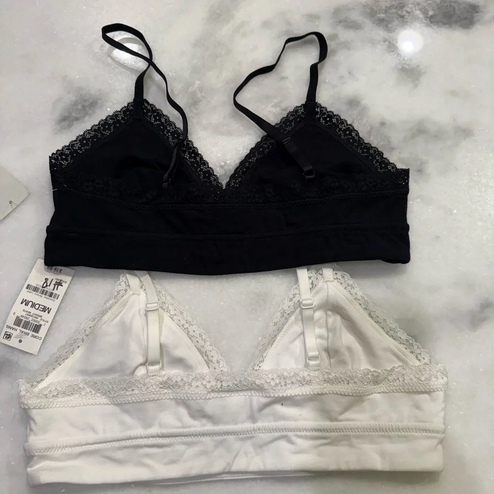Jenni Black‎ and White Lace Bralette Duo